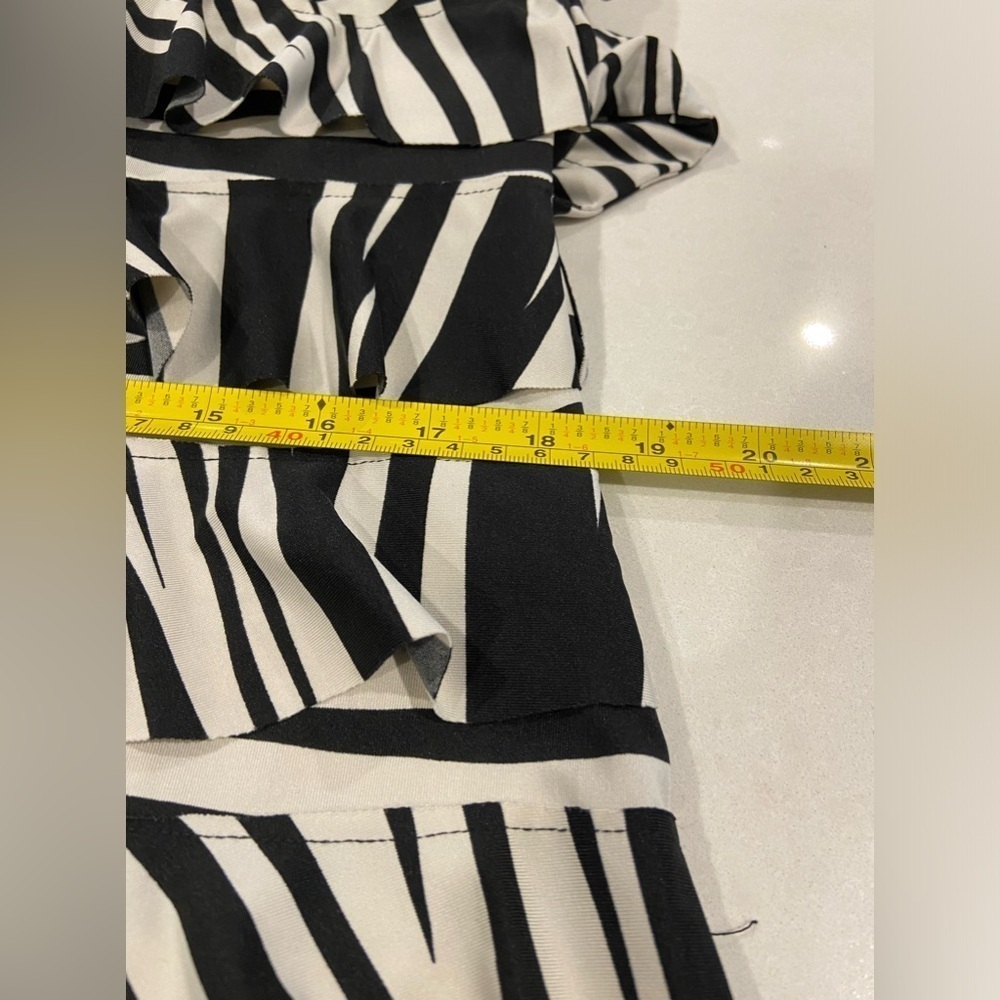 Retro Tango Mango Black And White Flapper Frill Dress Size XL - Picture 8 of 10